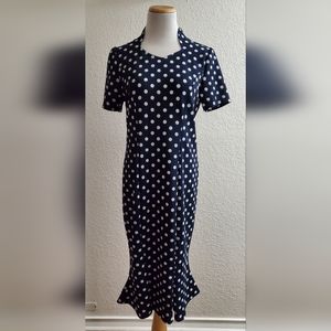 Navy Blue Polka Dot Mermaid Dress